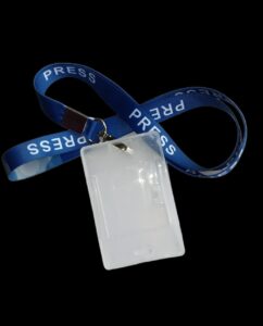 bule color press lanyard