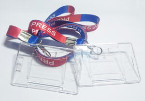 Press name printed lanyard reporters use