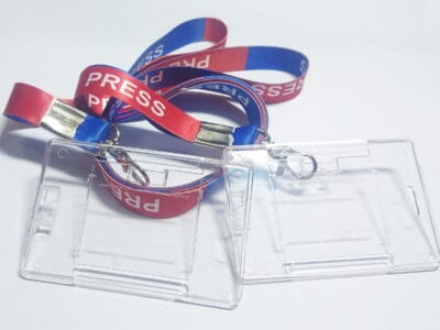 Press name printed lanyard reporters use